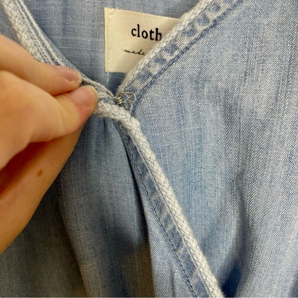 Anthro Cloth & Stone Surplice Chambray Midi Dress - Picture 6 of 9